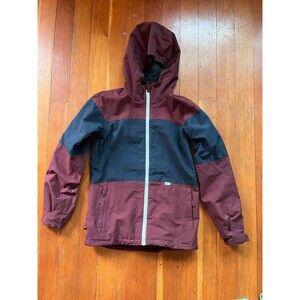 RIDE with Snow Youth Snowboard Jacket Junior Size Large Burgundy Hooded Winter